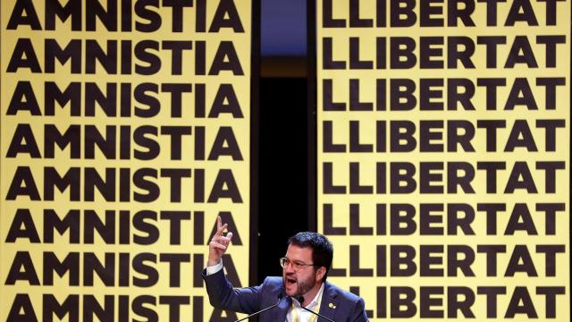 Pere Aragonès, coordinador general de ERC, en el 28º congreso del partido.