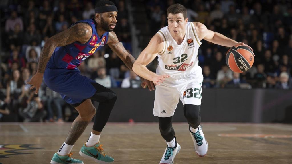 Fredette, durante un partido de Euroliga entre Panathinaikos y Barcelona