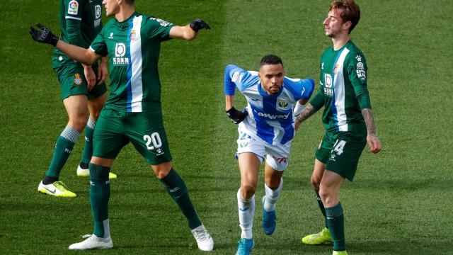 Braithwaite celebra su gol al Espanyol en Butarque