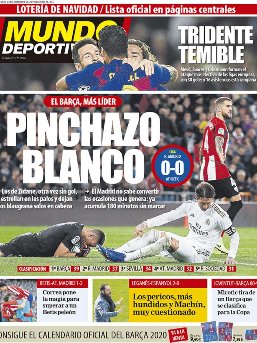 La portada del diario Mundo Deportivo (23/12/2019)