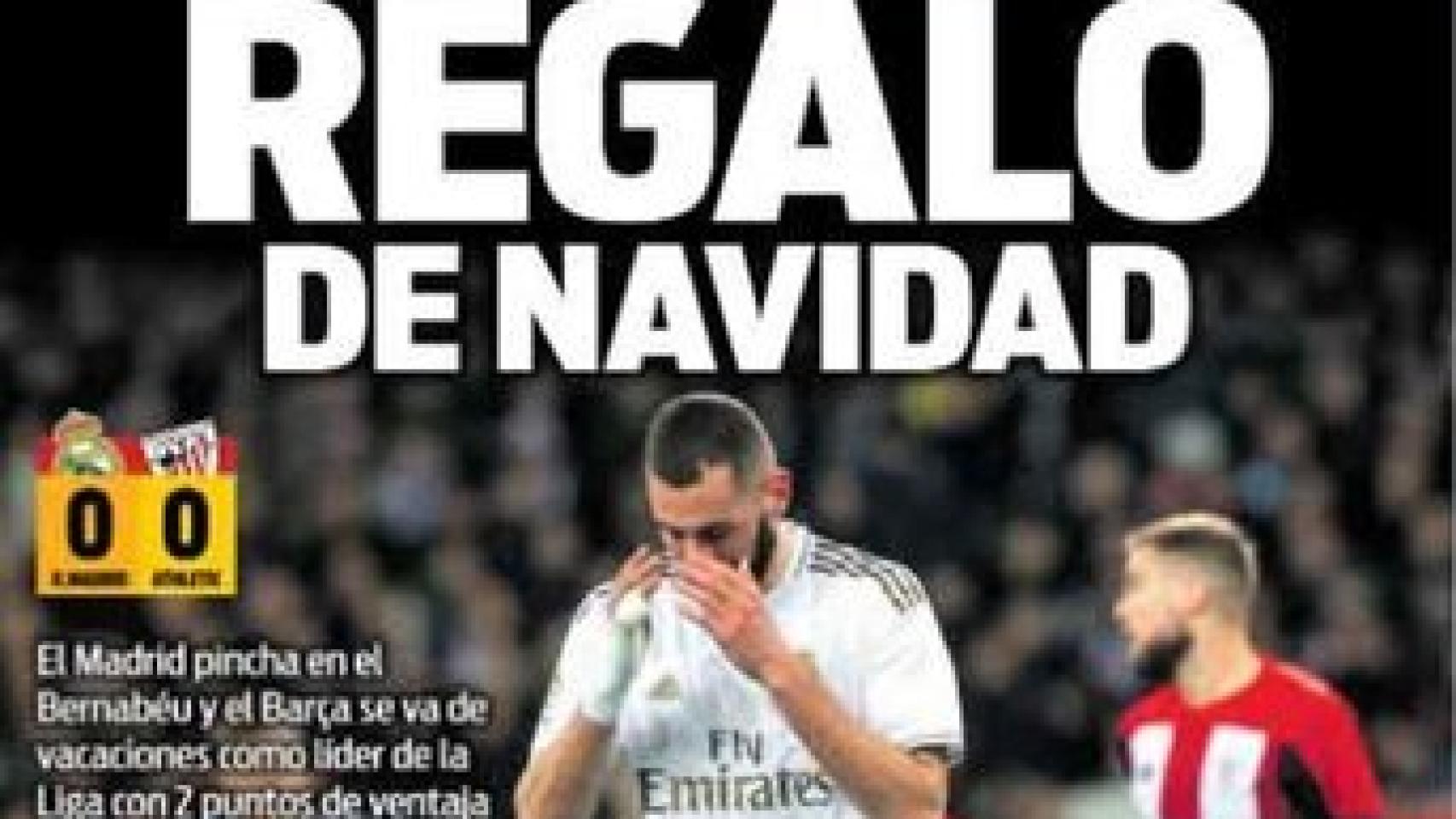 La portada del diario Sport (23/12/2019)