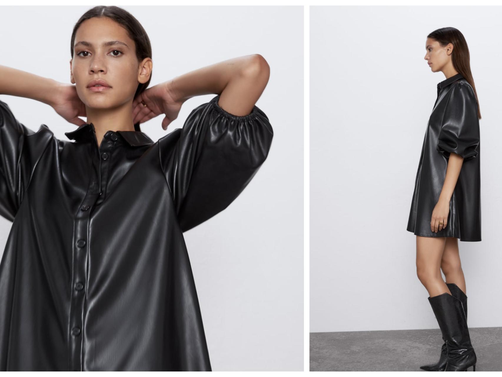 Vestidos efecto piel zara sale