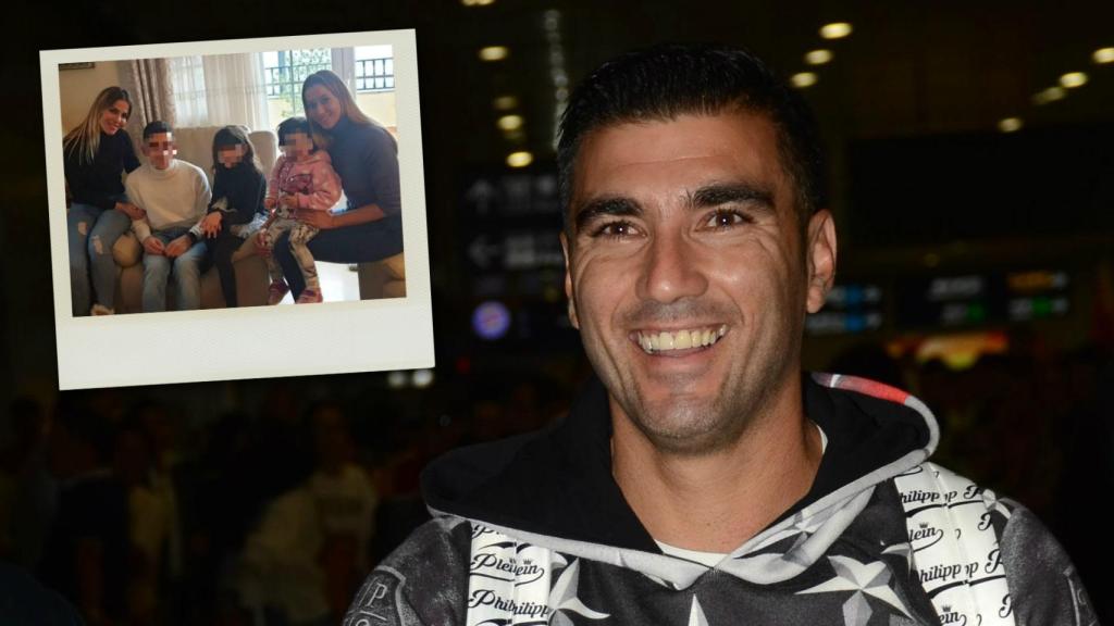 José Antonio Reyes en un montaje de JALEOS junto a una fotografía de su familia unida en Navidad.