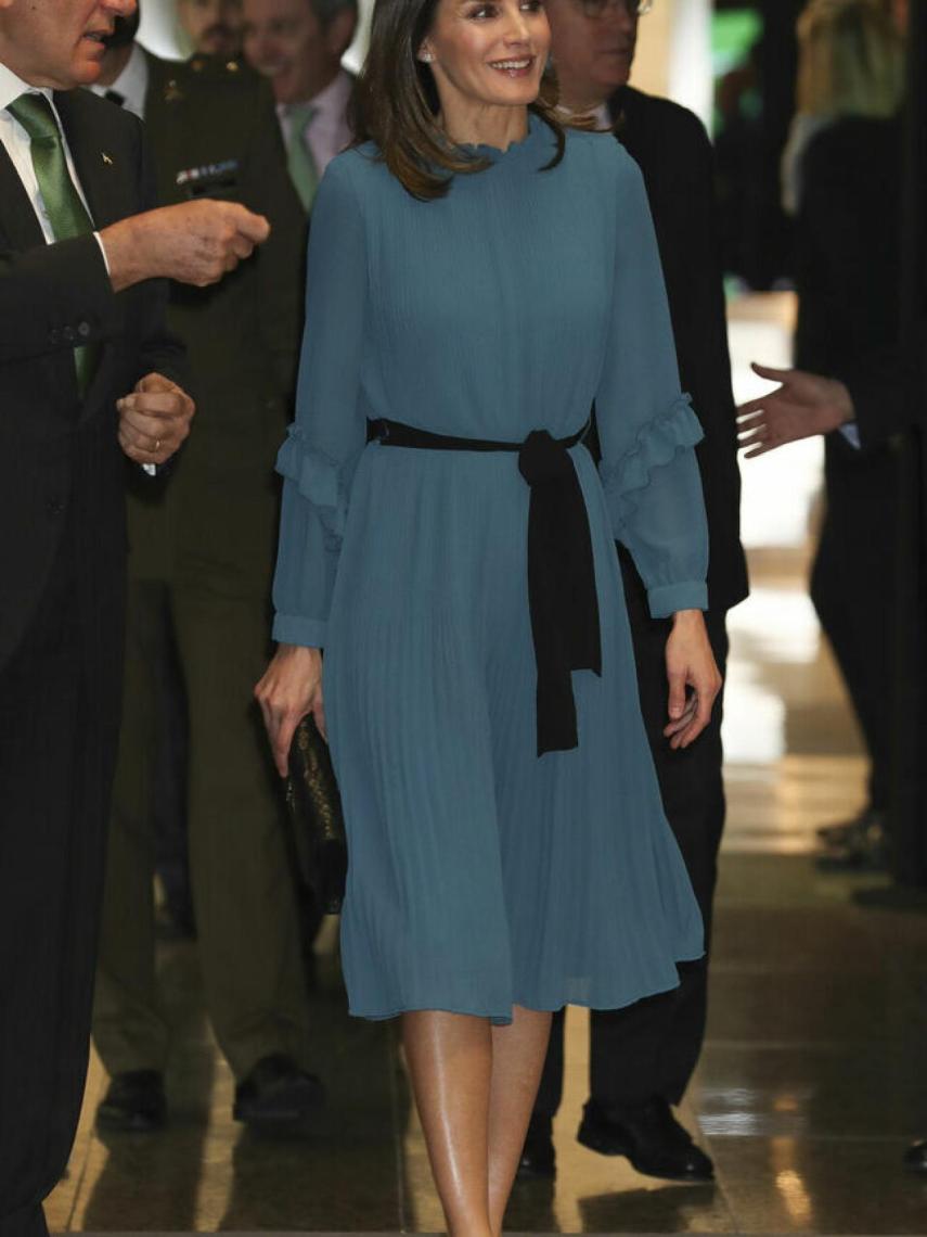 Letizia con mono de Zara, su prenda más barata de este 2019.