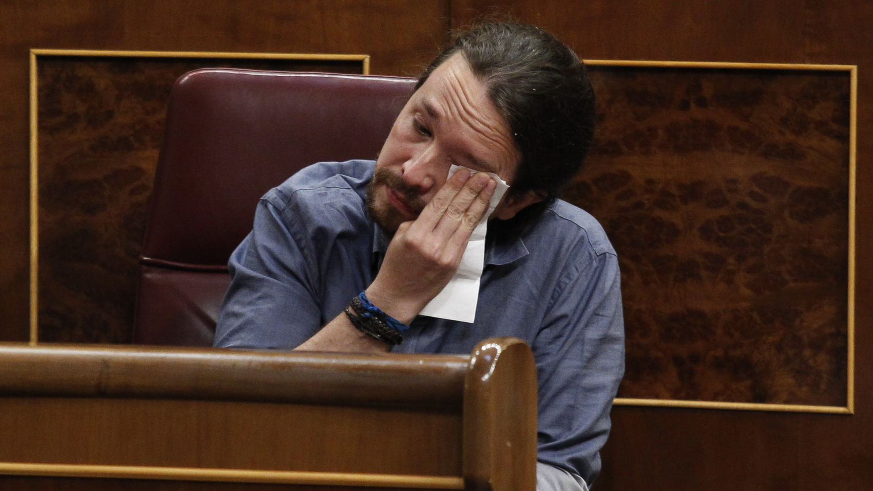 Iglesias en foto de archivo cuando rompió a llorar en el Congreso hablando de las supuestas torturas de 'Billy El Niño'