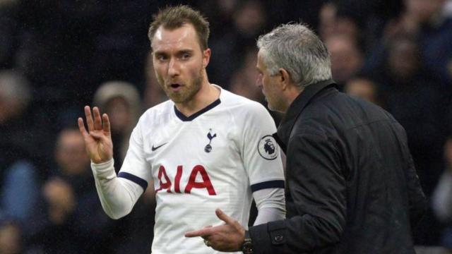 Eriksen y Mourinho, juntos en un partido