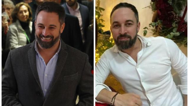 A la izquierda, Santiago Abascal el pasado mes de noviembre; a la derecha, el actual.