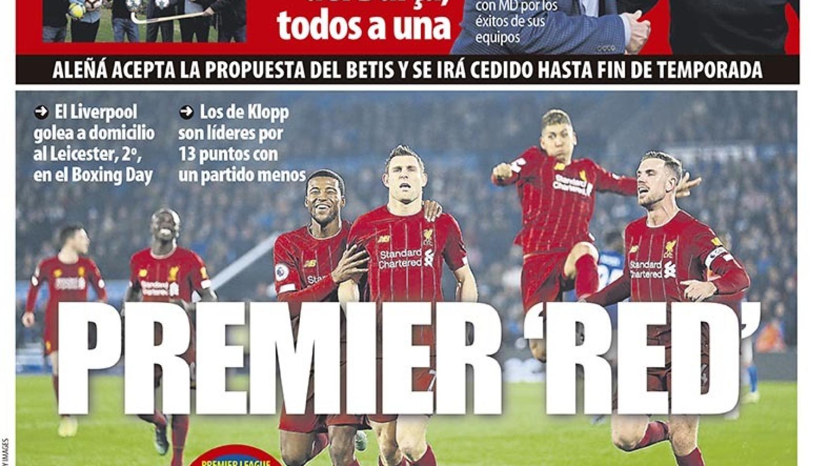 Portada Mundo Deportivo (27/12/2019)