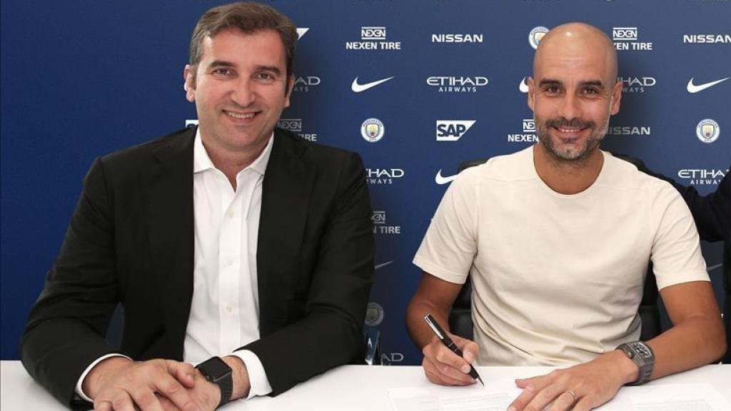 Pep Guardiola y Ferran Soriano