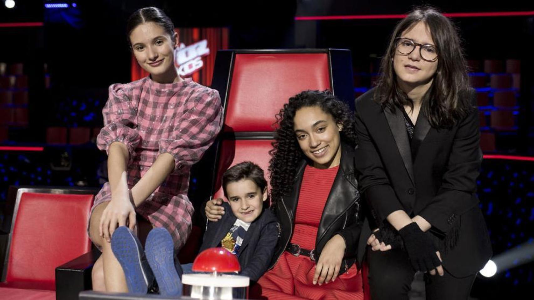 Los cuatro finalistas de 'La Voz Kids' (Atresmedia)