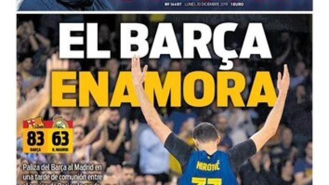 La portada del diario Sport (30/12/2019)