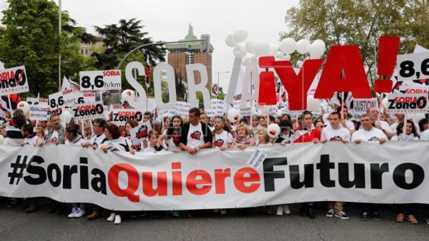 Manifestación de la plataforma Soria ¡Ya! en Madrid.