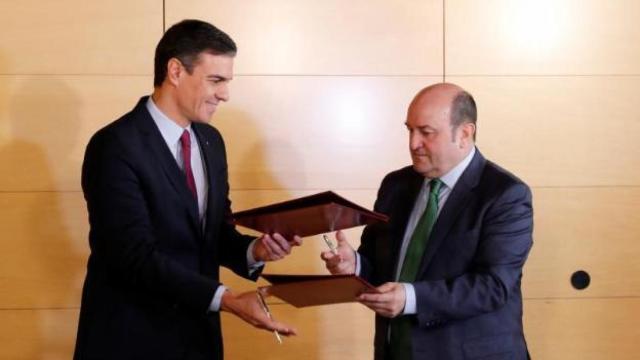 Pedro Sánchez y Andoni Ortuzar, este lunes.