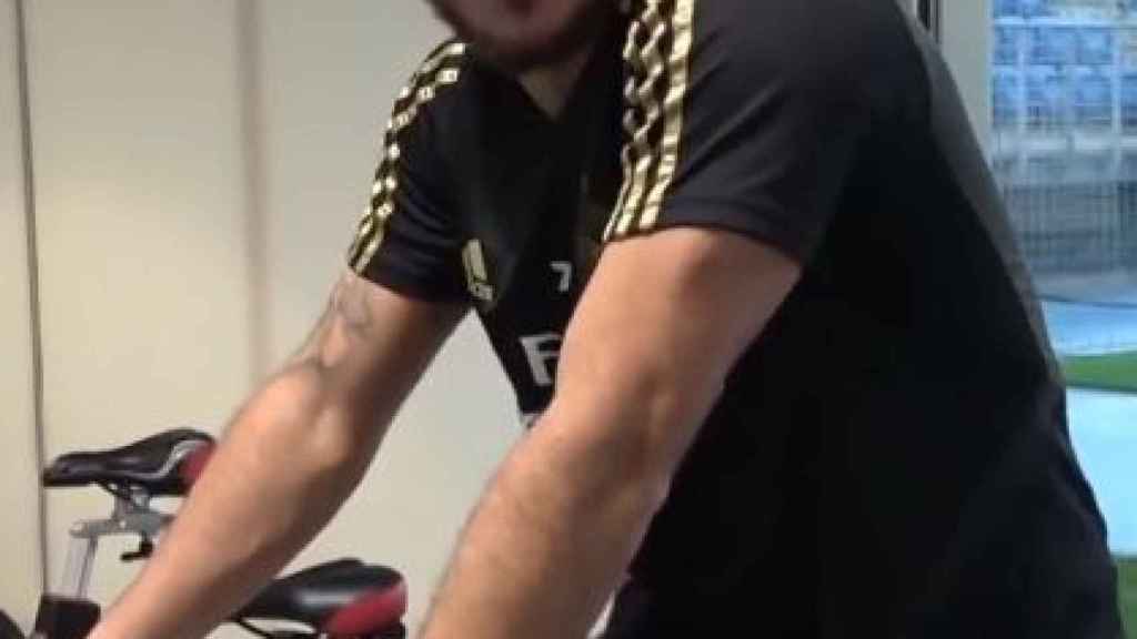 Hazard se ejercita en el gimnasio del Real Madrid