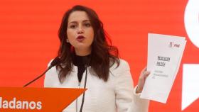 Inés Arrimadas, durante la rueda de prensa posterior a la reunión de la Comisión Gestora de Ciudadanos.