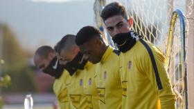 Los jugadores del Sporting de Gijón, en el último entrenamiento