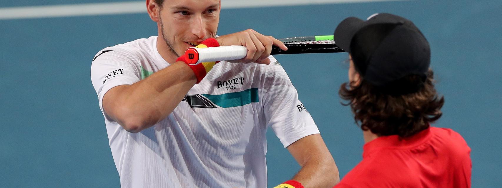 Pablo Carreño y Feliciano López, durante el partido