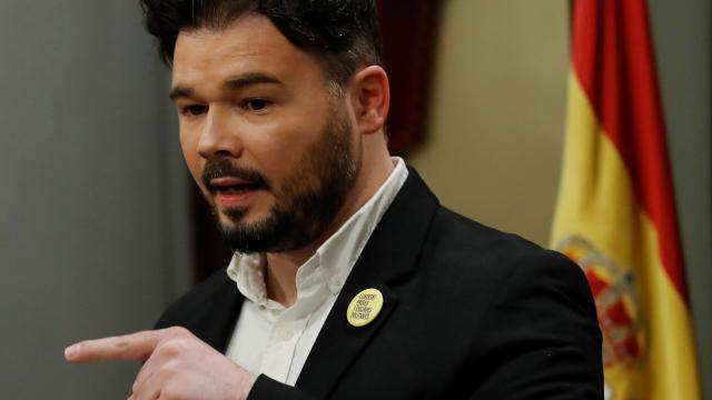 Rufián, durante su comparecencia en el Congreso.