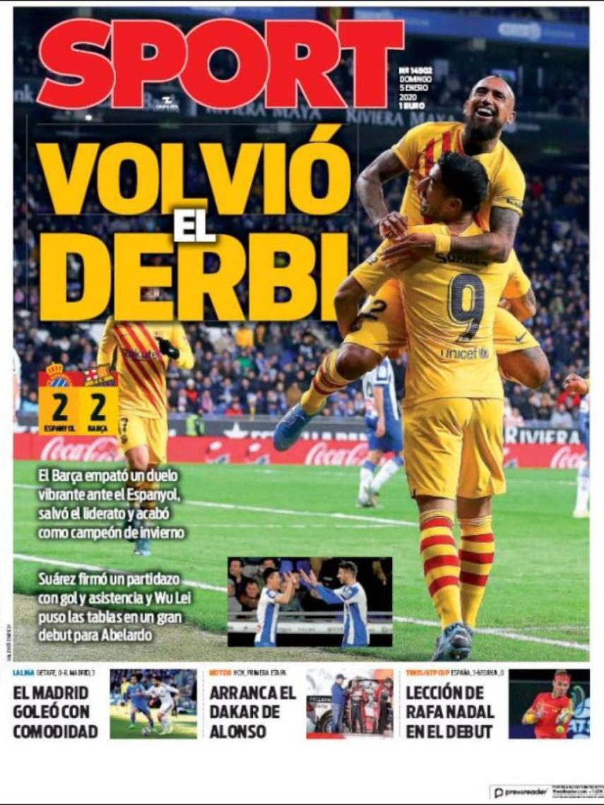 La portada del diario Sport (05/01/2020)