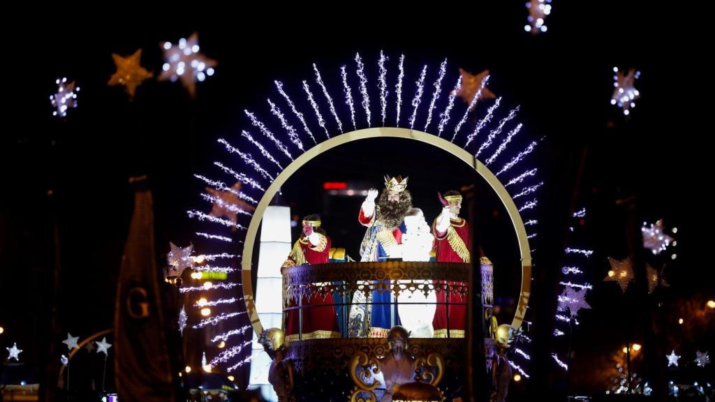 Los Reyes Magos llegando a Cibeles.