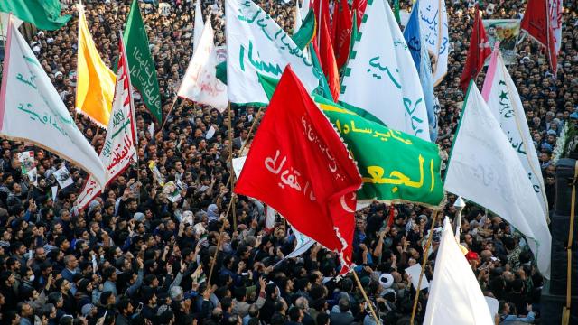 Concentración en la ciudad iraní de Ahvaz,  en las ceremonias de homenaje al general Qasim Soleimani.