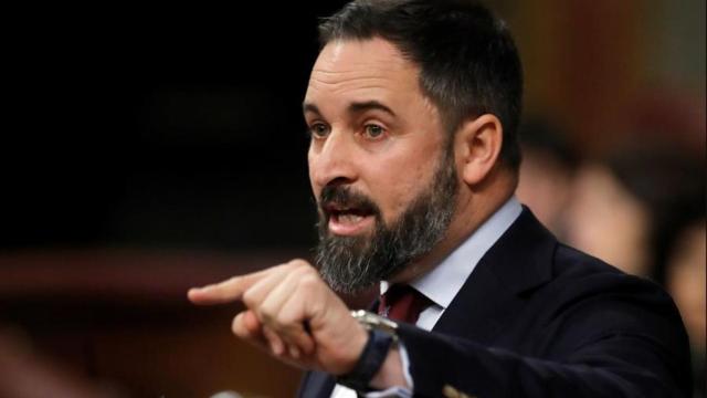 Abascal durante su discurso en la tribuna del Congreso.