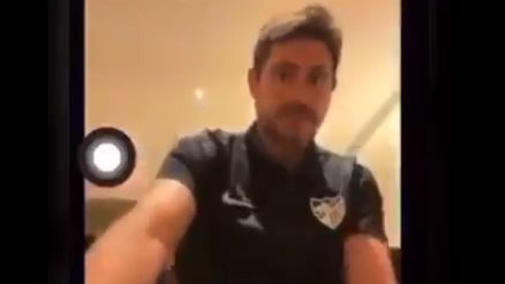 Victor Sánchez del Amo, en el vídeo que ha provocado su destitución como técnico del Málaga.