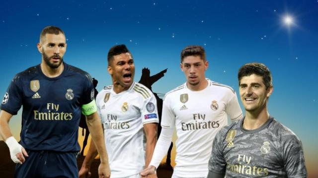 Benzema, Casemiro, Fede Valverde y Courtois