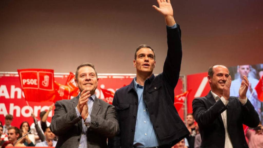 Imagen de archivo de Page y Sánchez en un mitin del PSOE
