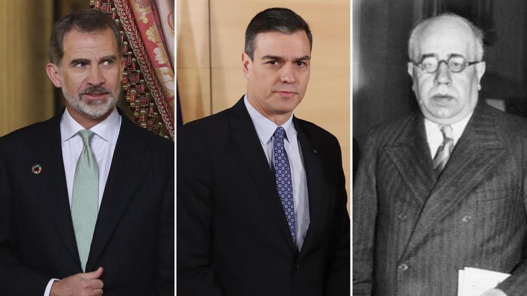 Felipe VI, Pedro Sánchez y Manuel Azaña