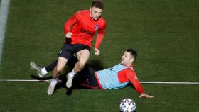 Trippier en un entrenamiento del Atlético