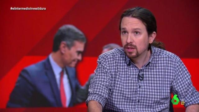 Pablo Iglesias durante la entrevista de El Intermedio