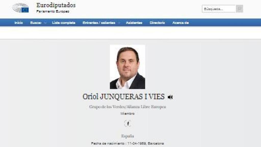 Pantallazo de la web del Parlamento Europeo en la noche del jueves./