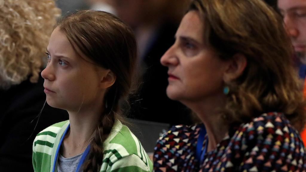 Greta Thunberg y Teresa Ribera en un plenario de la COP25 el pasado diciembre.