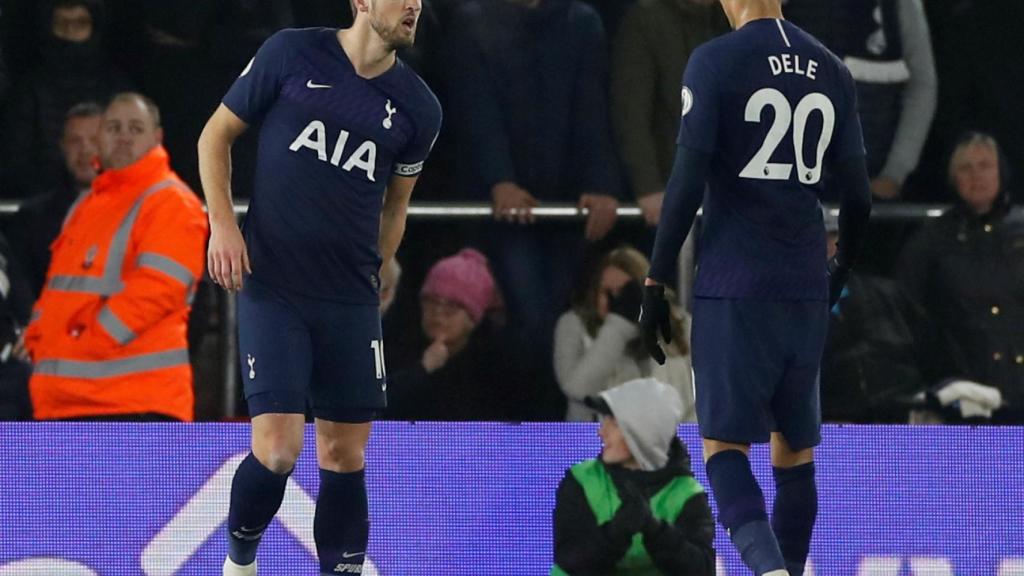 Harry Kane, en el momento de su lesión ante el Southampton