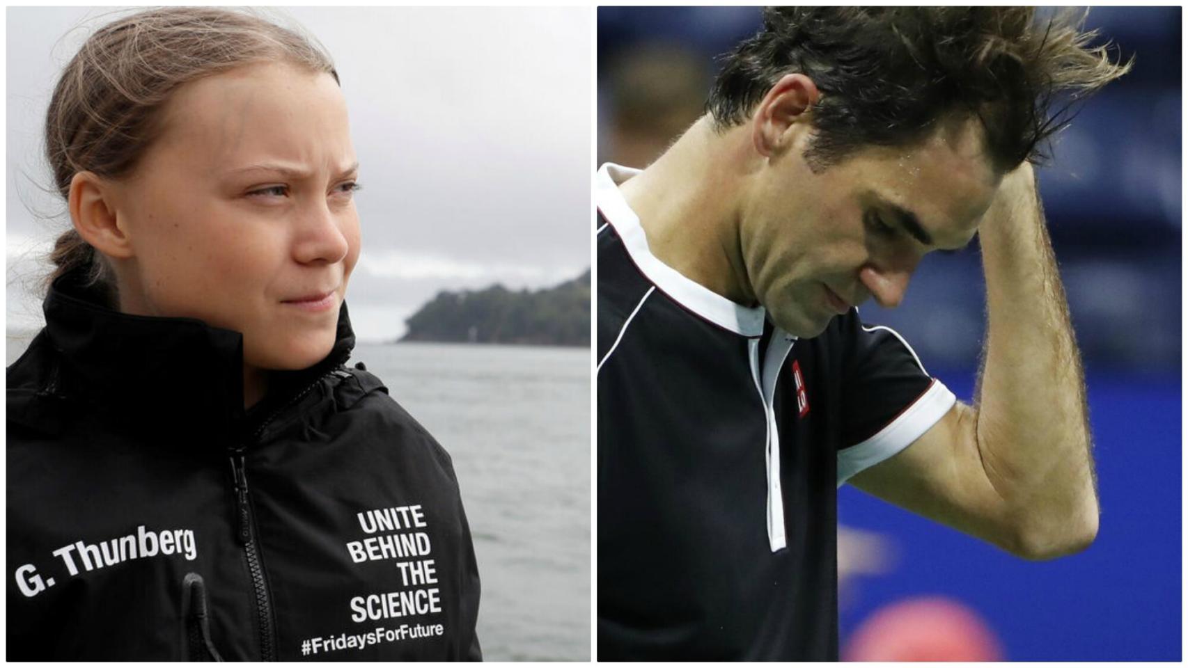 Greta Thunberg y Roger Federer