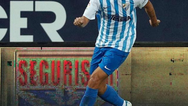 Hugo Vallejo con el Málaga