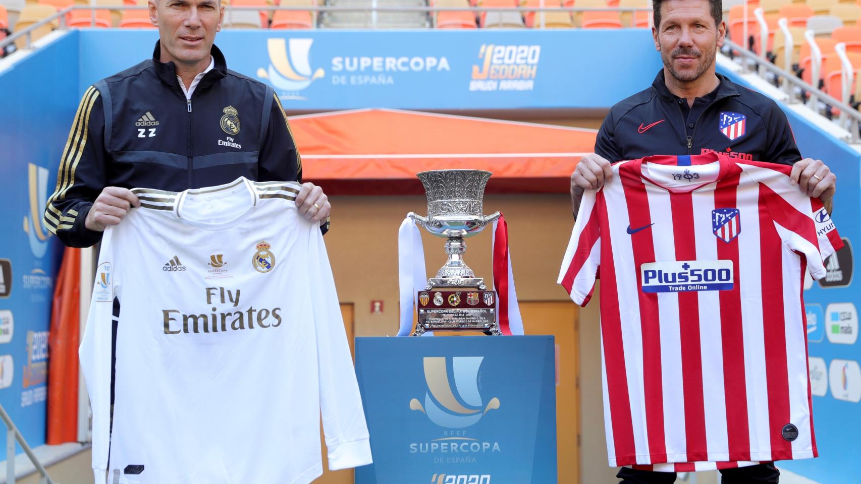 Zidane y Simeone posan antes de la final de la Supercopa