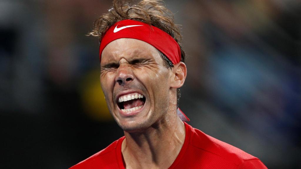 Nadal, celebrando un punto en el partido ante de Miñaur.