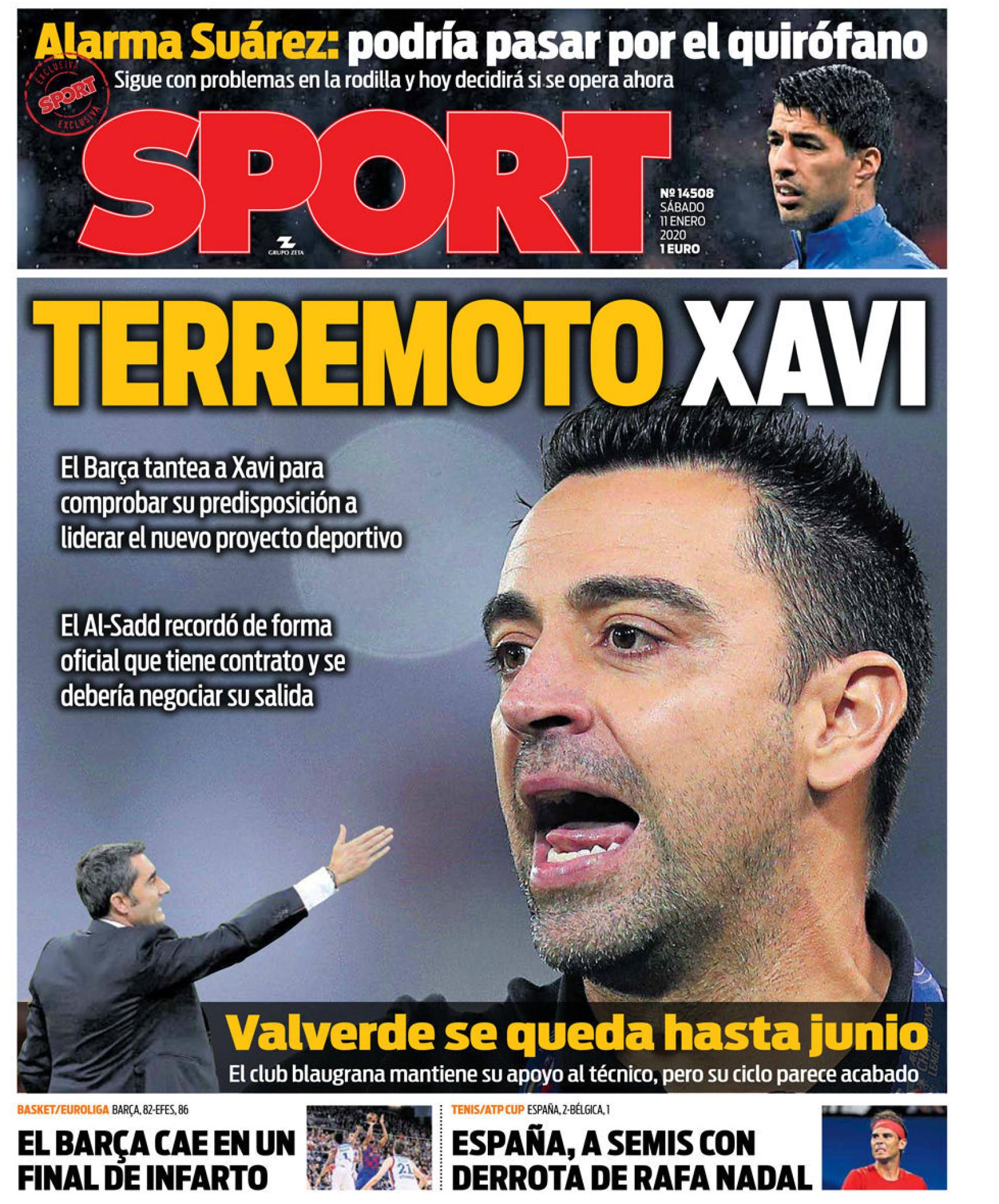 La portada del diario Sport (11/01/2019)