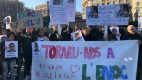 Concentración en la plaza de Catalunya , en Barcelona, para pedir la liberación de Enoc Misael Pérez Chinchilla.