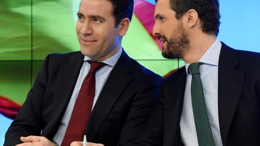 Casado, junto a García Egea, en la Junta Directiva del PP.