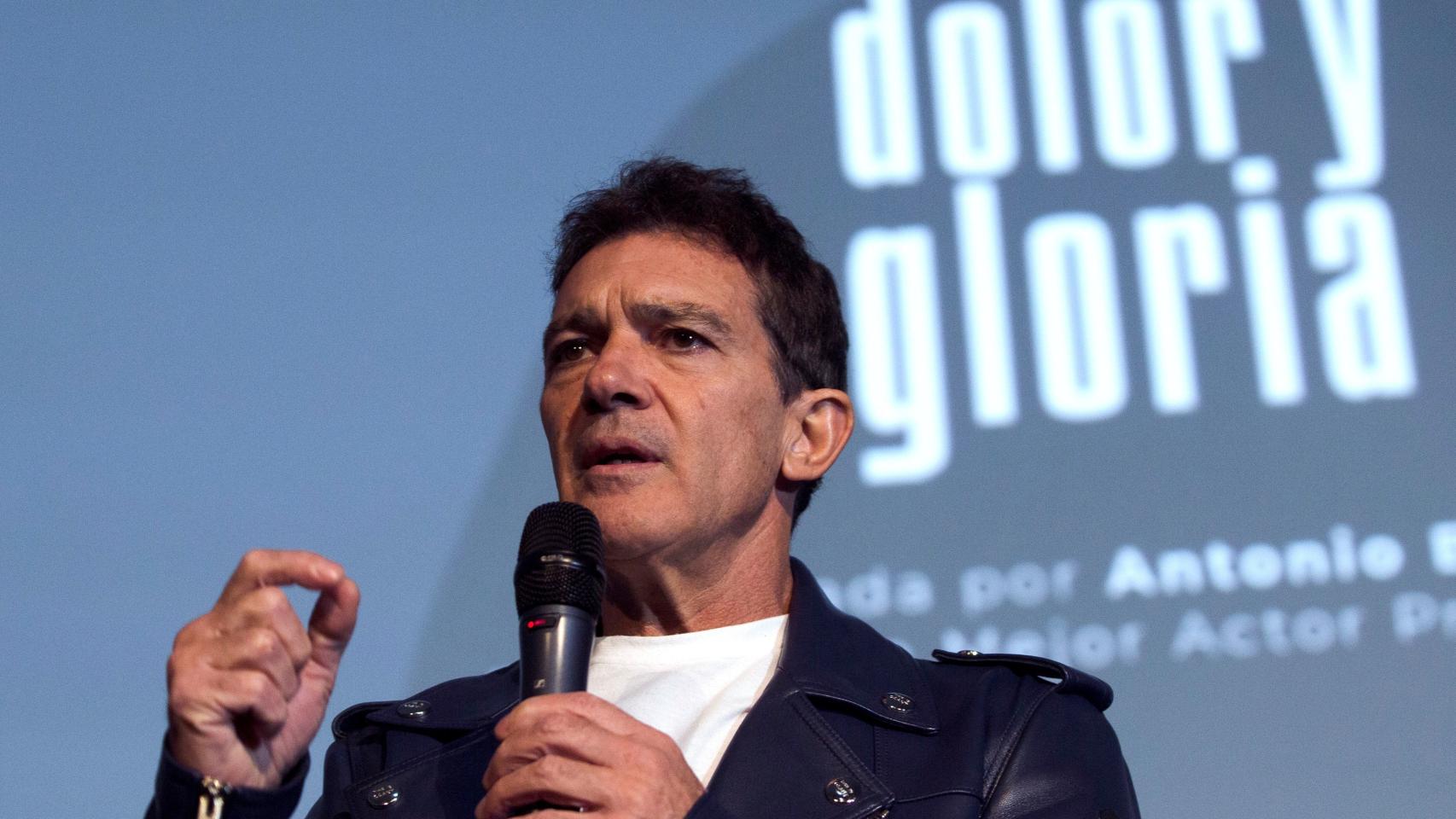 Antonio Banderas, durante la presentación de 'Dolor y Gloria' en Málaga este lunes.