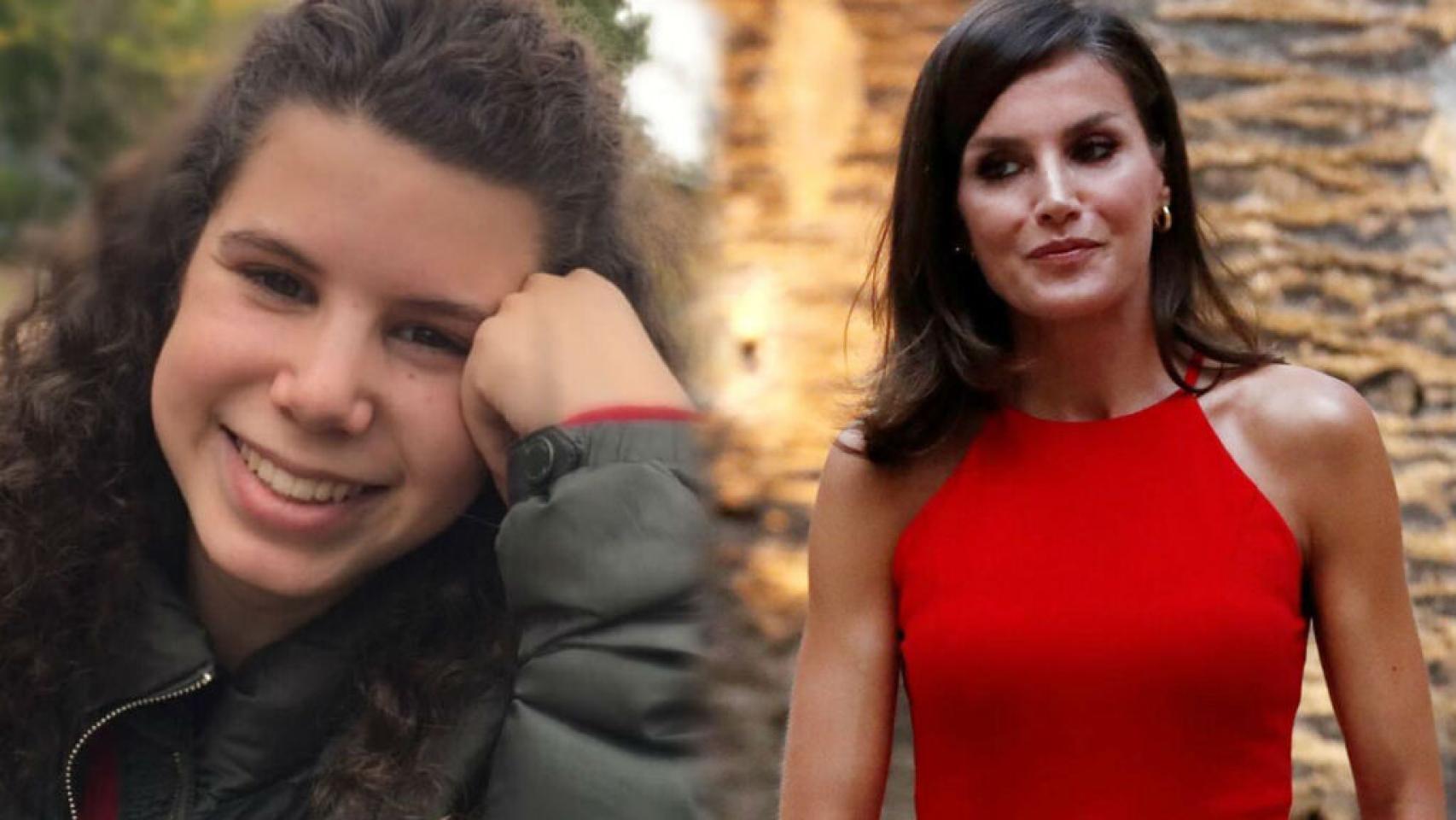 Carla Vigo y la reina Letizia en un montaje de Jaleos.