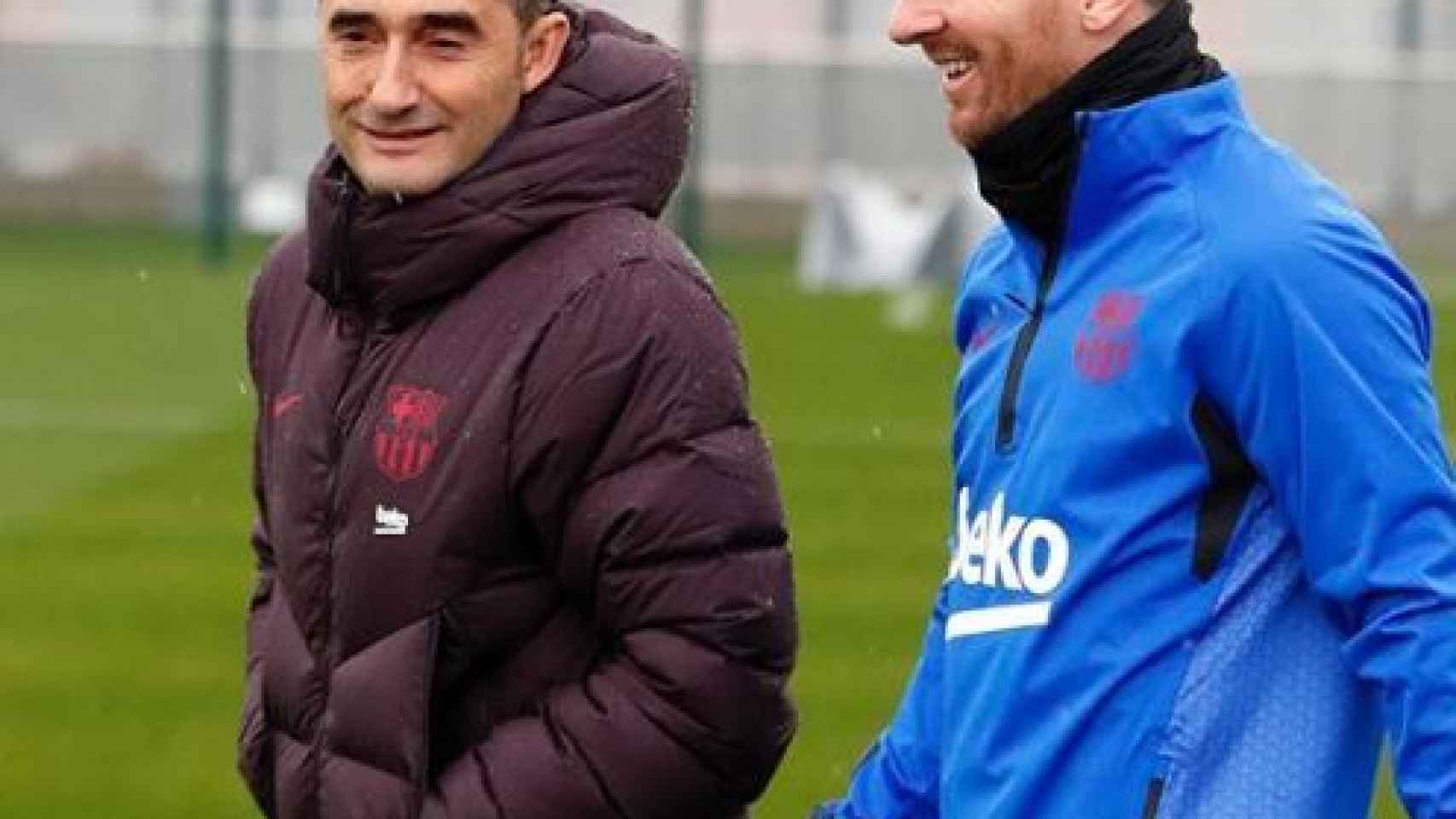 Ernesto Valverde y Leo Messi