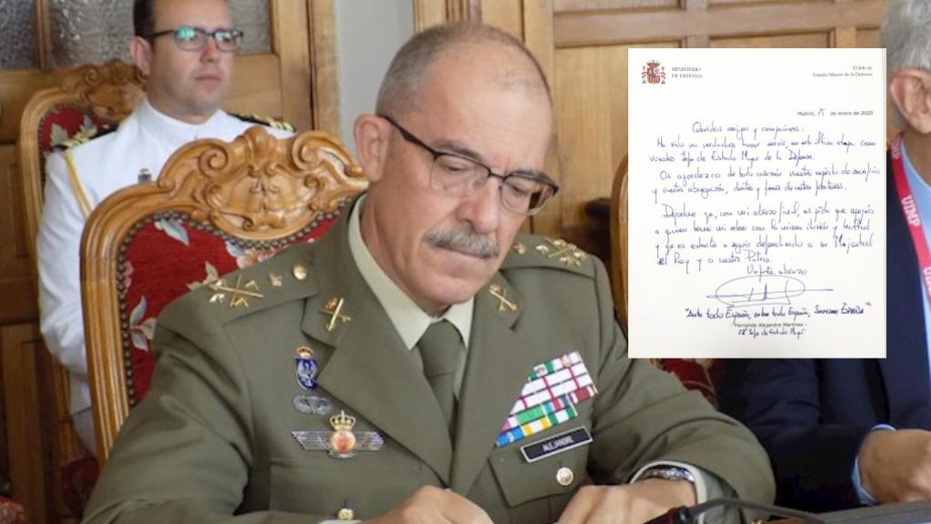 El JEMAD, general Fernando Alejandre, se ha despedido con una carta a los militares españoles.