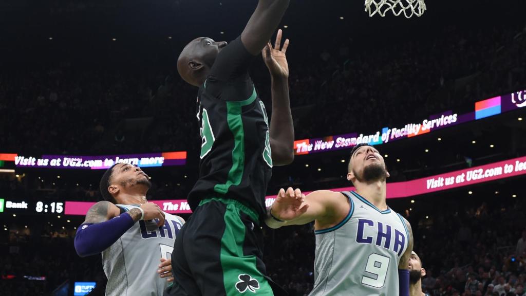 Tacko Fall, en un partido de los Boston Celtics