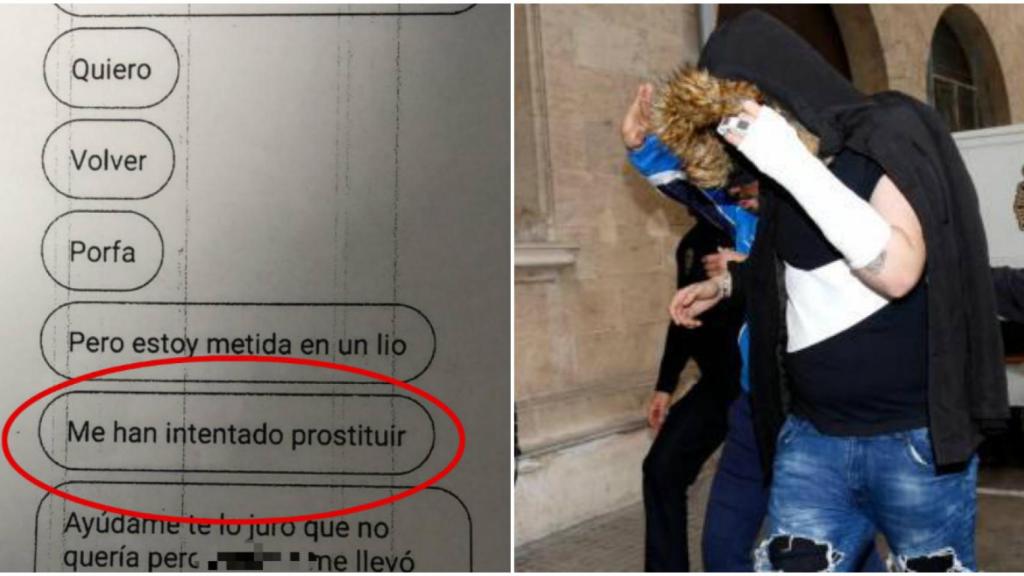 El único adulto detenido por la violación grupal, a su llegada a los juzgados de Palma.