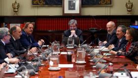 El presidente del CGPJ, Carlos Lesmes (c), este jueves durante el pleno.