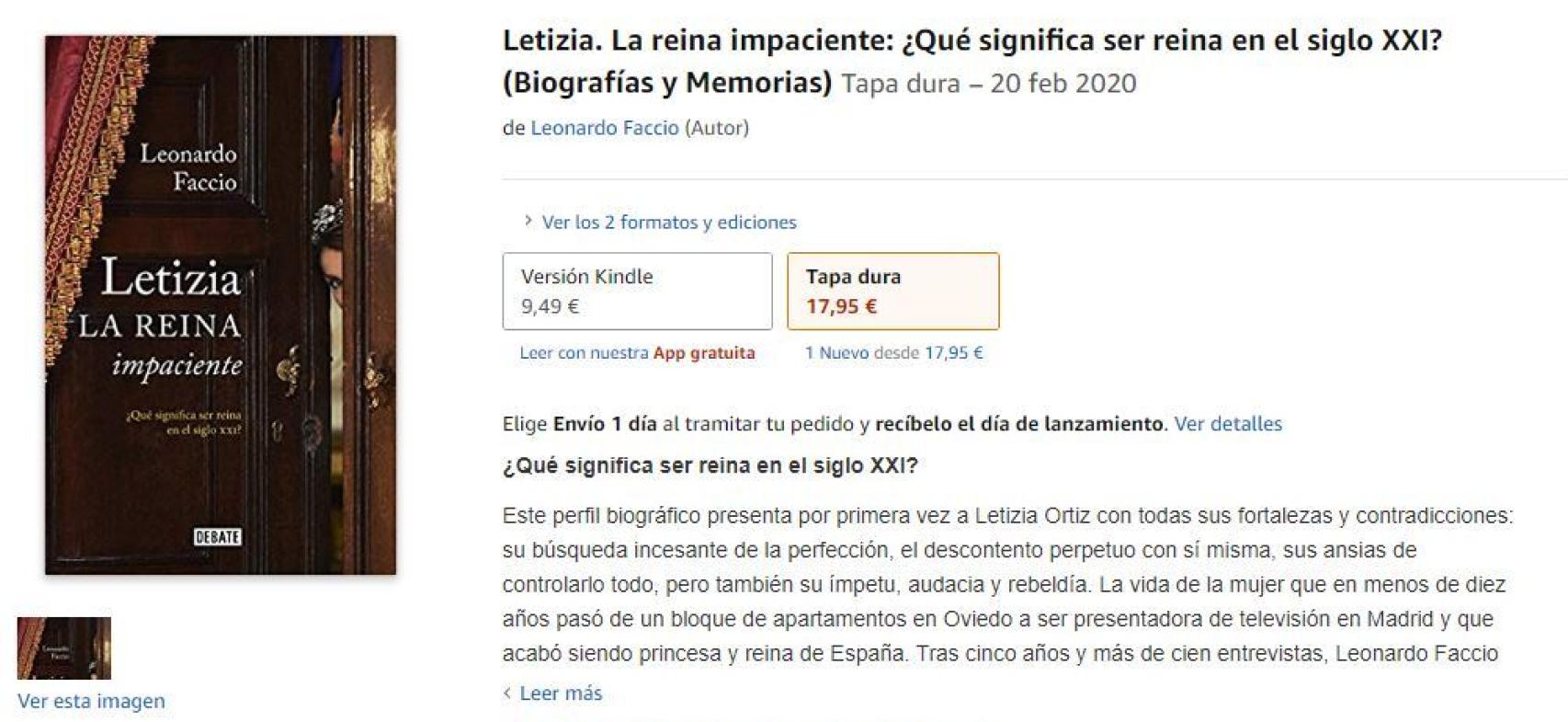'Letizia, la reina impaciente: ¿qué significa ser reina en el siglo XXI', ya disponible en Amazon.